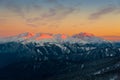 Mountain sunset winter Royalty Free Stock Photo