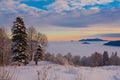 Mountain sunset winter Royalty Free Stock Photo