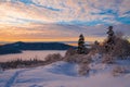 Mountain sunset winter Royalty Free Stock Photo