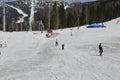 Snowy mountain slopes make it possible to ride even in spring