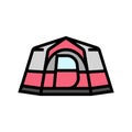 mountain tent vacation color icon vector illustration