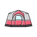 mountain tent vacation color icon vector illustration