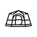 mountain tent vacation line icon vector illustration