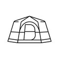 mountain tent vacation line icon vector illustration