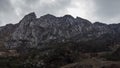 Darkness mountain with a cloudy sky