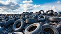 Mountain of tires ready for recycling Royalty Free Stock Photo