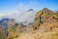 Mountain top landscape, Madeira island, Portugal Royalty Free Stock Photo