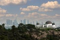 Mountain-top view of the Griffith Observatory and downtown Los Angeles Royalty Free Stock Photo