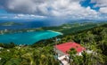 Mountain top view of Magens Bay Beach, Saint Thomas, USVI Royalty Free Stock Photo