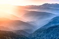 Mountain tops at morning time.