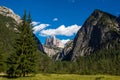 Mountain tops seen through a valley