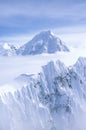 Mountain tops in St. Elias National Park and Preserve, Wrangell Mountains, Wrangell, Alaska Royalty Free Stock Photo