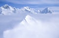 Mountain tops in St. Elias National Park and Preserve, Wrangell Mountains, Wrangell, Alaska Royalty Free Stock Photo