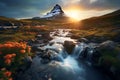 mountain torrent view, AI generated Royalty Free Stock Photo