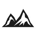 Mountain tourism black icon, hiking scenery view