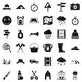 Mountain tourism icons set, simple style Royalty Free Stock Photo