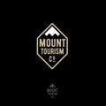 Mountain tourism logo. Climbing club. Mountain peaks and letters.