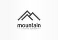 Mountain, tourism, travel creative symbol concept. Nature, hiking camp abstract business logo idea. Hill top, landscape