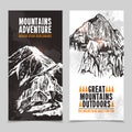 Mountain tourism 2 vertical banners Royalty Free Stock Photo