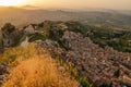 Mountain town Caltabellotta, Sicily, Italy. Church of San Salvatore Royalty Free Stock Photo