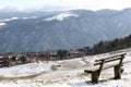 Mountain town of Tonezza and a bench Royalty Free Stock Photo