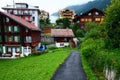 Mountain town,Wengen in dawn Royalty Free Stock Photo