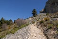 Mountain track on scree slope, Spain