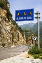 Mountain traffic signs Royalty Free Stock Photo