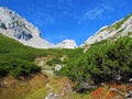 Mountain trail leading through a high alpine landscape Royalty Free Stock Photo