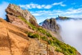 Mountain trail Pico do Arieiro, Madeira, Portugal
