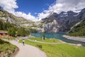 Mountain trail in Swiss Alps