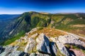 Mountain trail to the Sniezka peak in Karkonosze Mountains, Poland Royalty Free Stock Photo