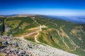 Mountain trail to the Sniezka peak in Karkonosze Mountains, Poland Royalty Free Stock Photo