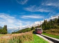 Mountain tram in Alps. France
