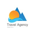 Mountain travel beach logo Royalty Free Stock Photo