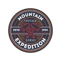 Mountain travel expedition vintage isolated badge