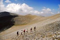 Mountain trekkers on Mount Olympus in central Greece Royalty Free Stock Photo