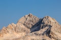 Mountain Triglav with Planika hut below it Royalty Free Stock Photo