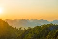 Mountain tropical landscape at sunset Royalty Free Stock Photo