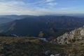 Mountain valley, aerial view, Piatra Craiului National Park, Romania Royalty Free Stock Photo