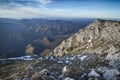 Mountain valley, aerial view, Piatra Craiului National Park, Romania Royalty Free Stock Photo