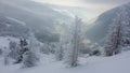 Colorful winter morning in the mountains