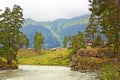 Mountain valley. Bolshoy Zelenchuk river.