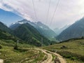 A mountain valley in the gorge of the Cherek-Balkar River in the vicinity of the Gymyhli tract. Caucasus 2021