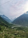 A mountain valley in the gorge of the Cherek-Balkar River in the vicinity of the Gymyhli tract. Caucasus 2021