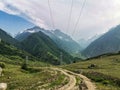 A mountain valley in the gorge of the Cherek-Balkar River in the vicinity of the Gymyhli tract. Caucasus 2021