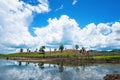 Mountain valley river reflection sky clouds landscape local country Thailand