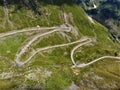 Mountain valley with serpentine Transfagarashan road