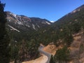 Mountain Valley in spring with Snow on the hillsides