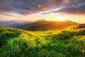 Mountain valley during sunrise Royalty Free Stock Photo